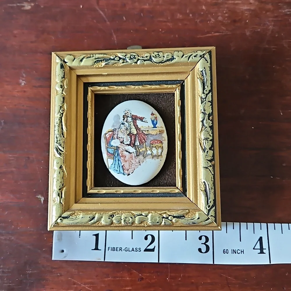 Vintage Enamel On Copper Couple By PG Cooper England Minature